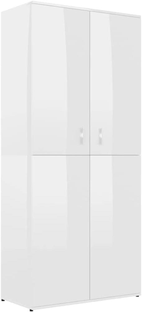 vidaXL Schuhschrank Hochglanz-Weiß 80×39×178 cm Spanplatte Bild 1