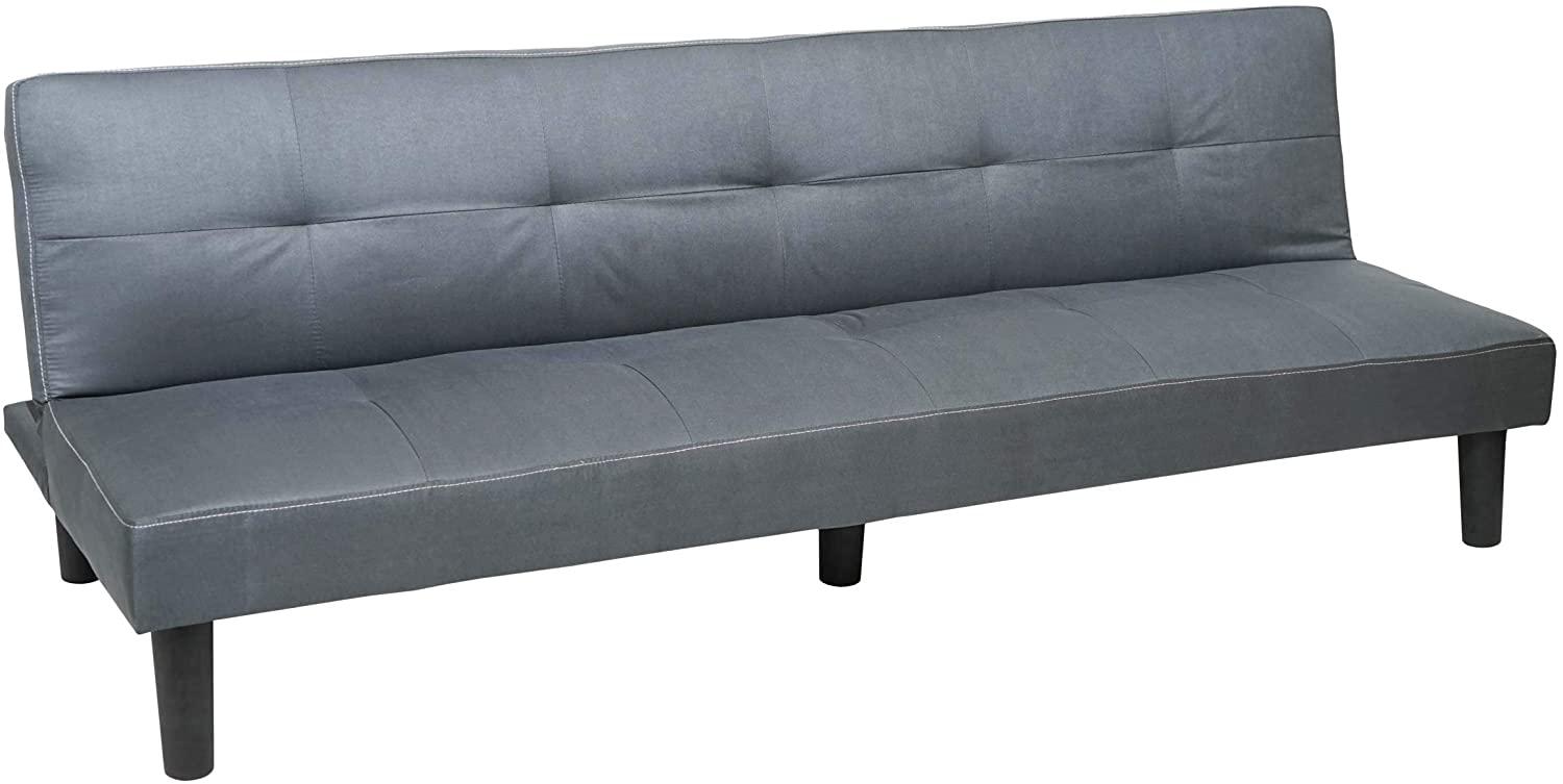3er-Sofa HWC-G11, Couch Schlafsofa Gästebett Bettsofa Klappsofa, Schlaffunktion 195cm ~ Stoff/Textil, grau Bild 1
