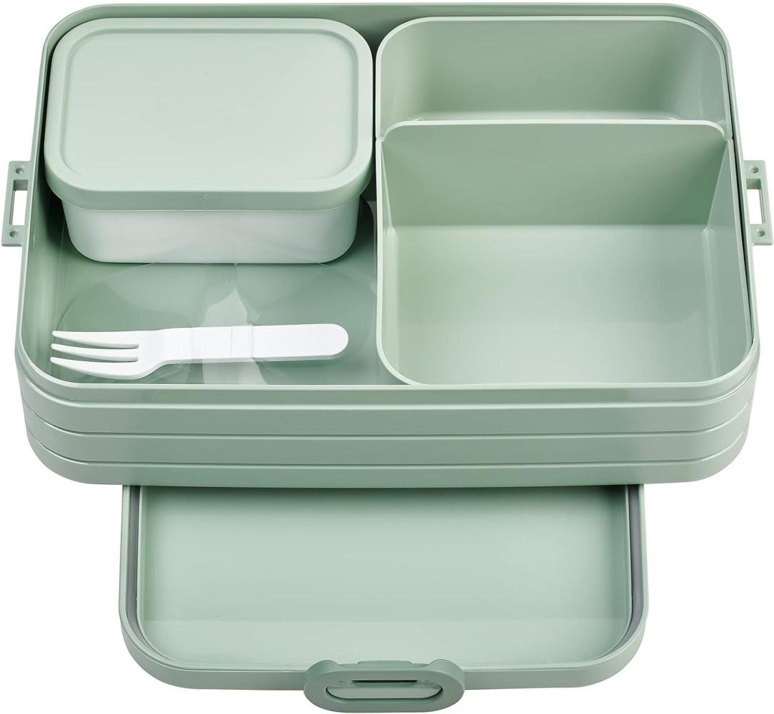 Mepal - Bento Lunchbox Take A Break Large - Brotdose mit Bento-Box - Meal Prep Box für Sandwiches, Kleine Snacks & Reste - Snack & Mittagessen - Essensbox mit Fächern - 1500 ml - Nordic Sage Bild 1