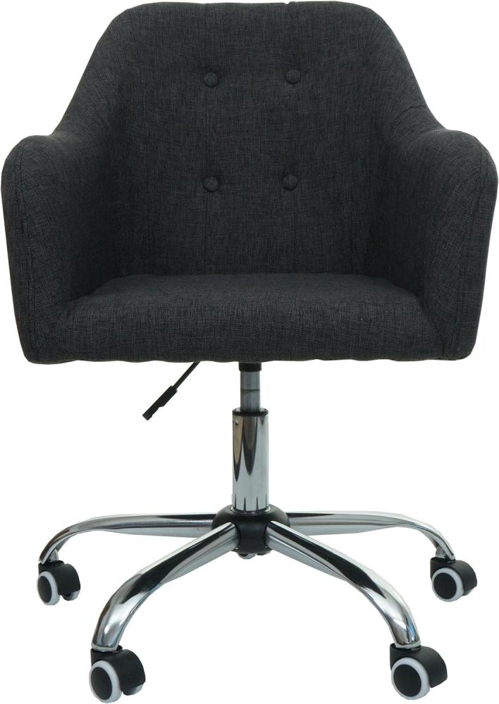 Bürostuhl HWC-L92, Drehstuhl Schreibtischstuhl Computerstuhl Bürosessel Stuhl, mit Armlehne ~ Stoff/Textil dunkelgrau Bild 1