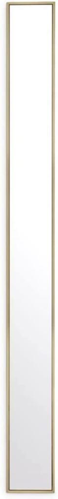 Casa Padrino Luxus Wandspiegel Messing 20 x 4 x H. 200 cm - Schmaler rechteckiger Edelstahl Spiegel - Wohnzimmer Spiegel - Schlafzimmer Spiegel - Garderoben Spiegel - Luxus Möbel Bild 1