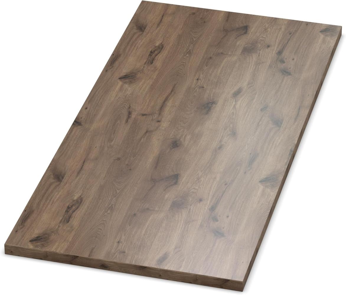 AUPROTEC Tischplatte 19mm Eiche Castell 1000 mm x 800 mm Holzplatte Dekor Spanplatte mit Umleimer ABS Kante Auswahl: 100x80 cm Bild 1