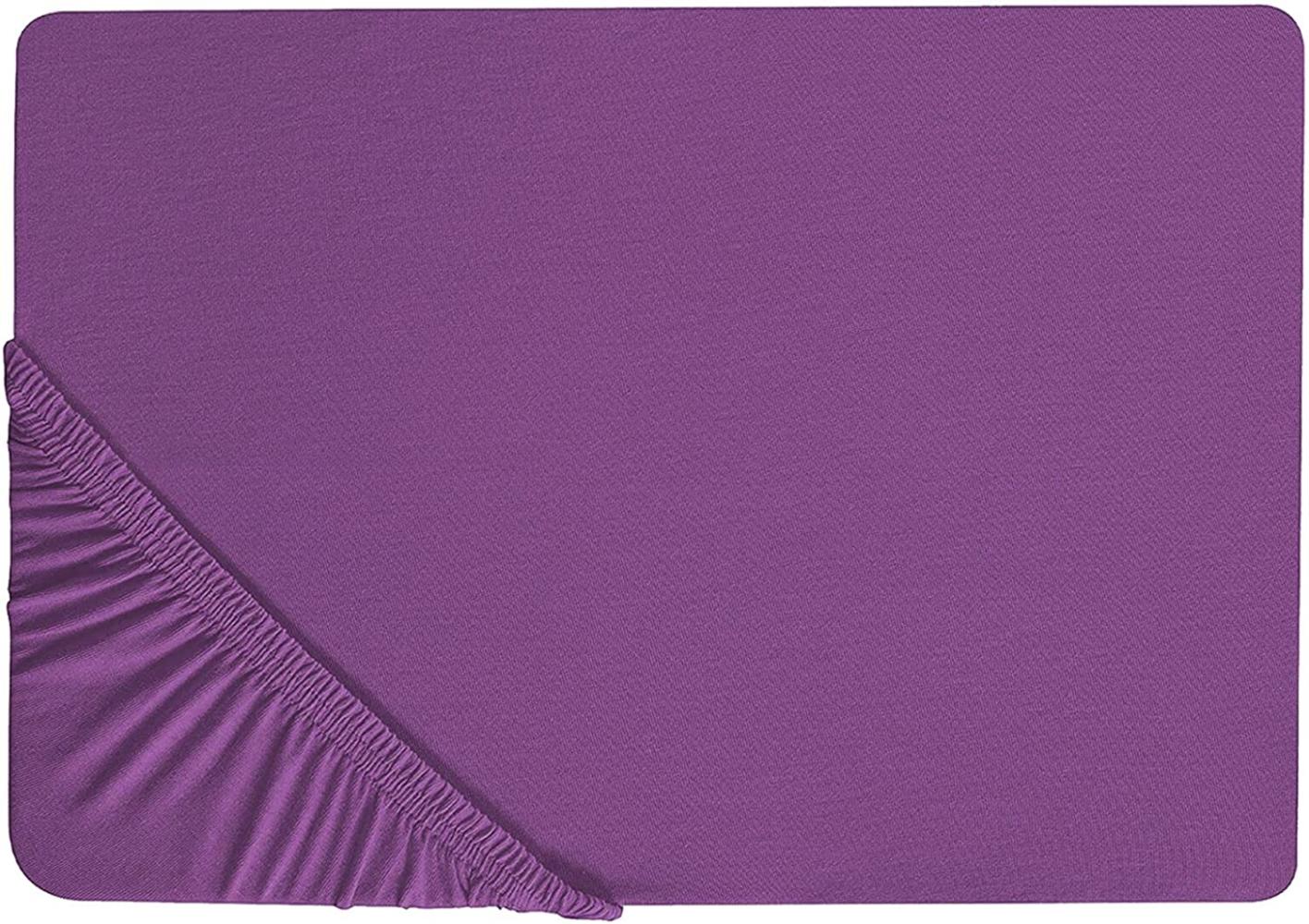 Spannbettlaken Baumwolle purpur 140 x 200 cm JANBU Bild 1