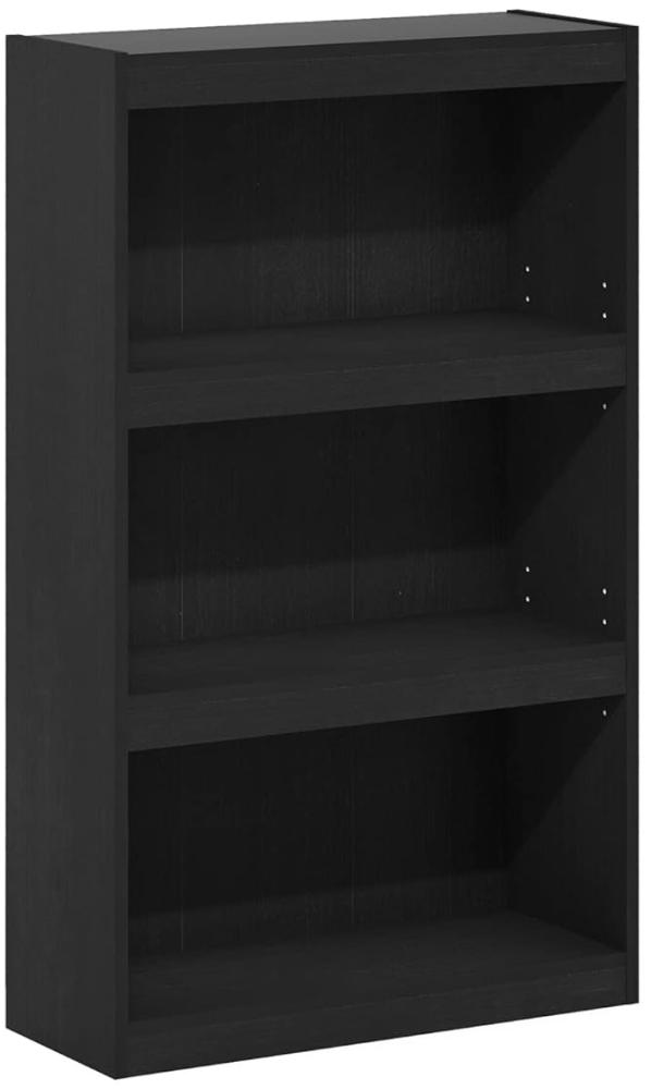 Furinno Jaya Enhanced Home Bücherregal, 3 Ebenen, verstellbar, Technisches Holz, Blackwood Bild 1