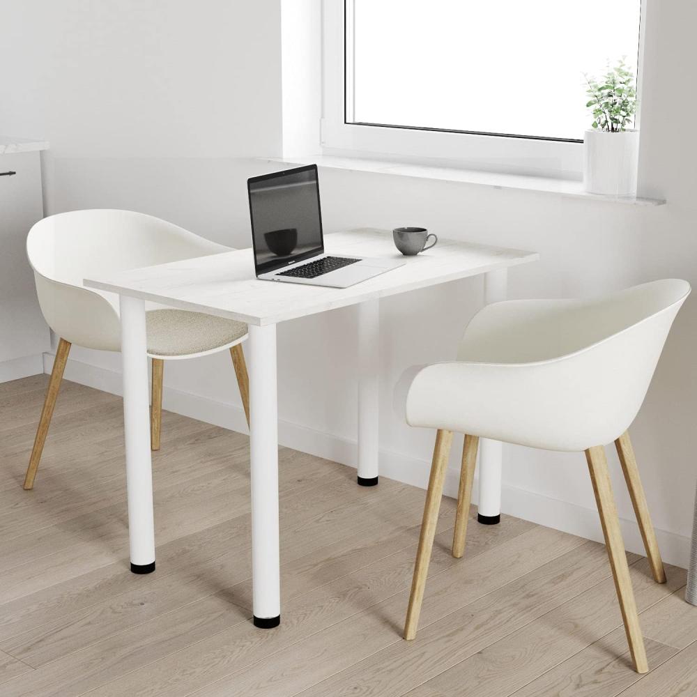 60x60 | Esszimmertisch - Esstisch - Tisch mit weißen Beinen - Küchentisch - Bürotisch | White Craft Bild 1