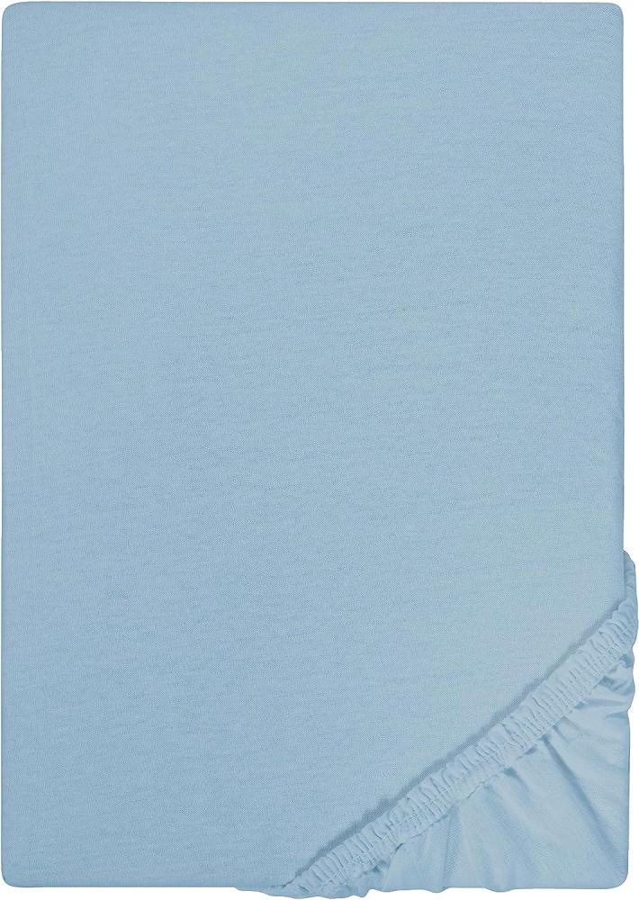 Castell Jersey-Stretch Spannbettlaken 180x200 cm - 200x200 cm Blau Bild 1