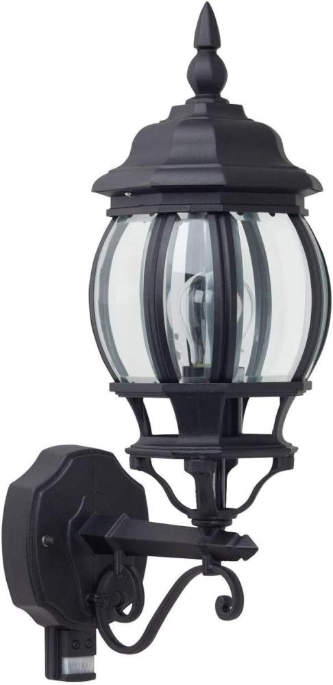 BRILLIANT Lampe Istria Außenwandleuchte stehend Bewegungsmelder schwarz | 1x A60, E27, 60W, geeignet für Normallampen (nicht enthalten) | IP-Schutzart: 23 - regengeschützt Bild 1