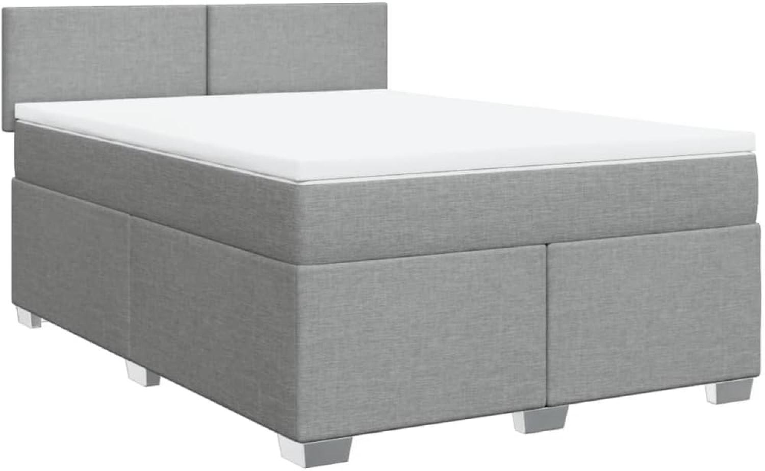 Boxspringbett mit Matratze Hellgrau 160x200 cm Stoff 3288232 Bild 1