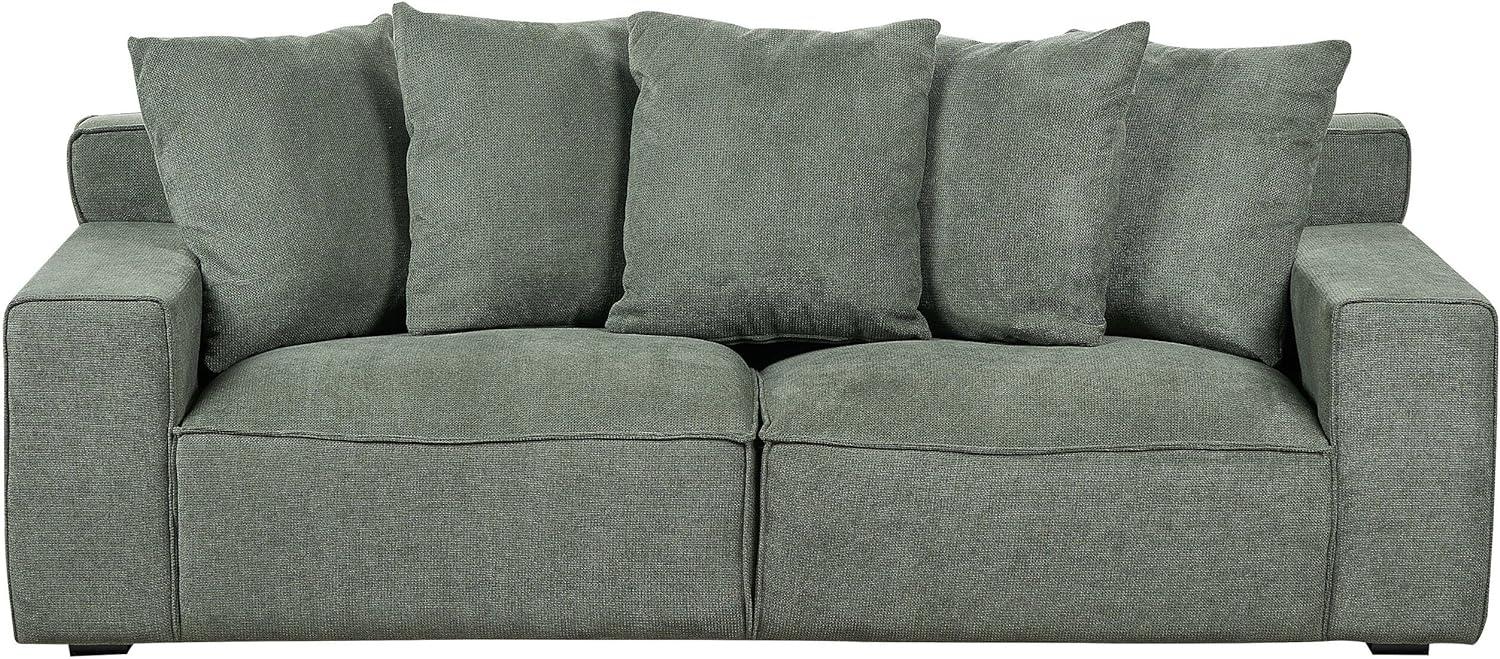 3-Sitzer Sofa dunkelgrün mit Kissen VISKAN Bild 1