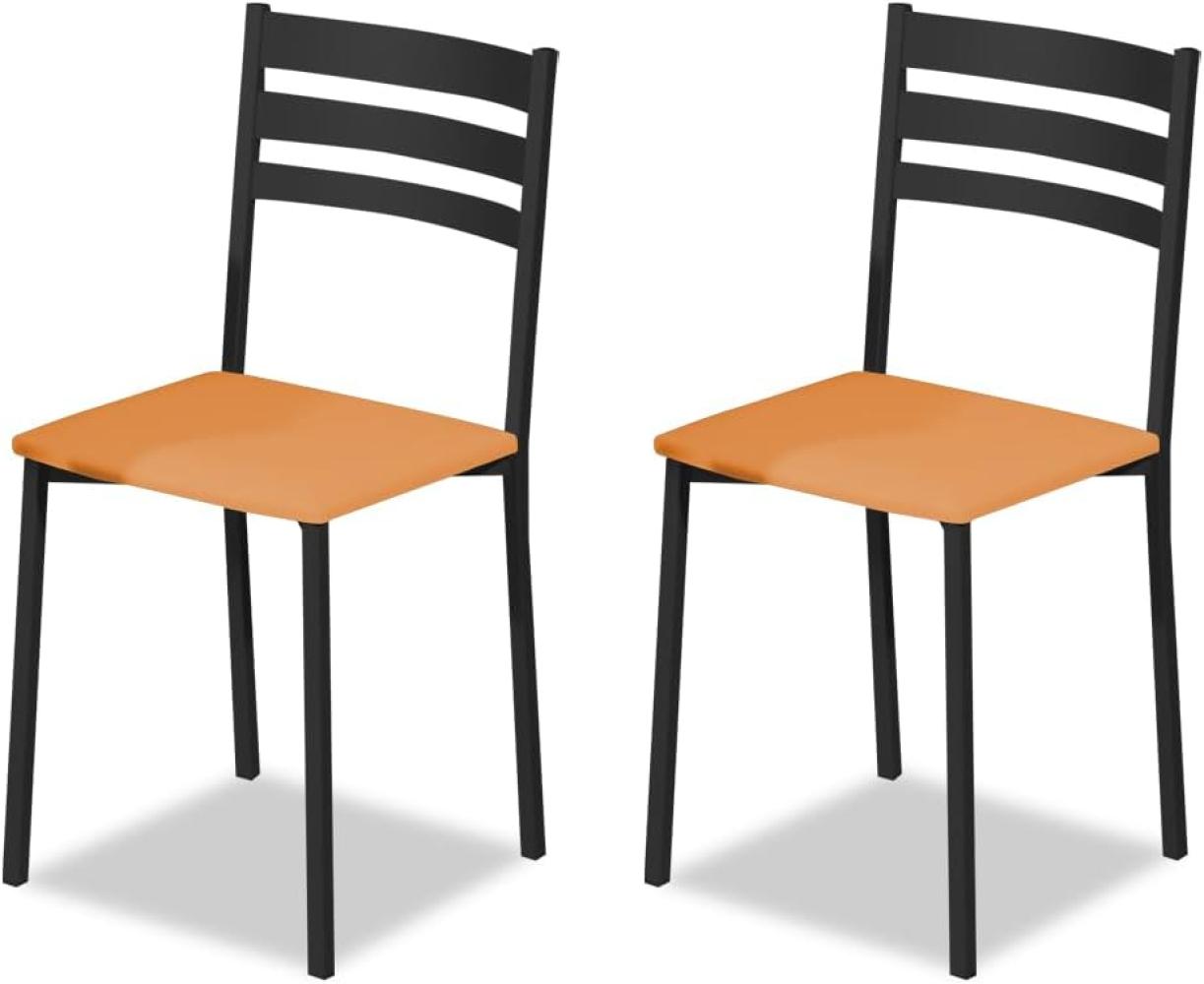 ASTIMESA Küchenstuhl aus Metall mit offener Rückenlehne, orange, 52 cm x 45 cm x 40 cm Bild 1