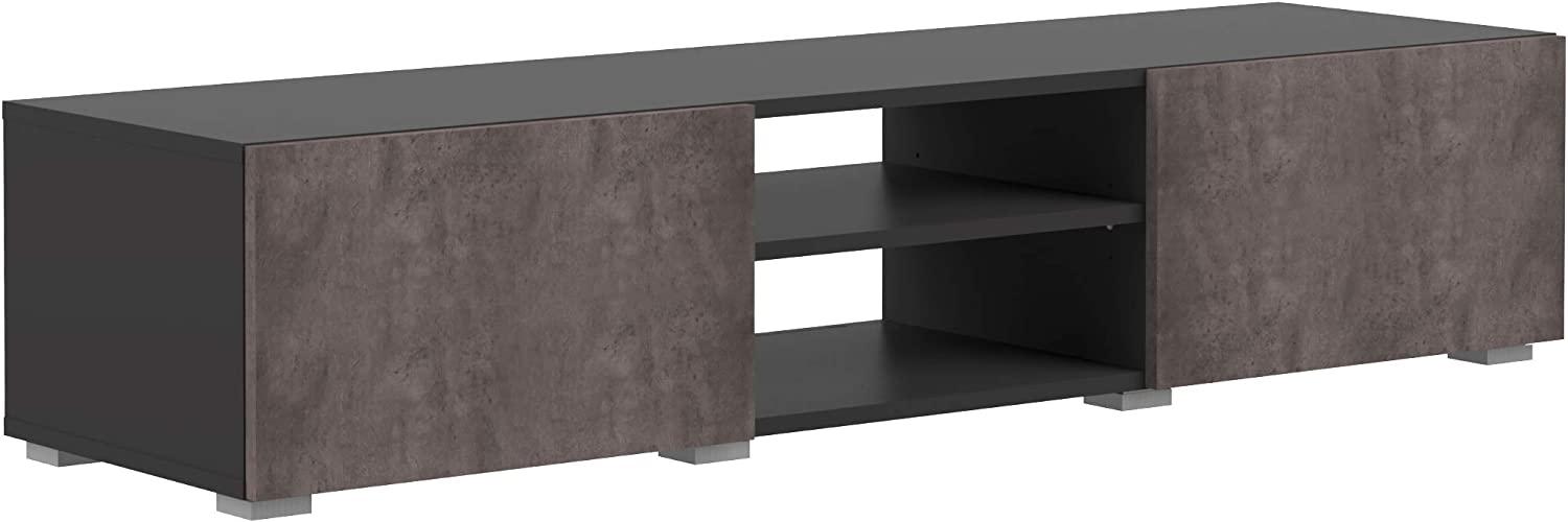 Amazon Marke - Movian Lijoki - TV-Board, 140 x 42 x 31 cm (L x T x H), Schwarz und Beton Bild 1