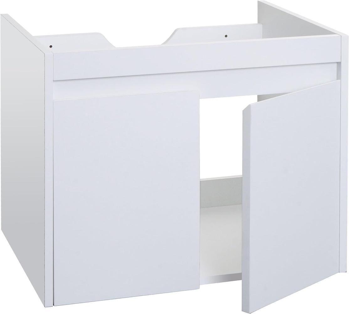 Waschbeckenunterschrank HWC-L86, Badezimmer Waschtisch Unterschrank, MVG Melamin 2 Türen 48x59x46cm ~ weiß Bild 1