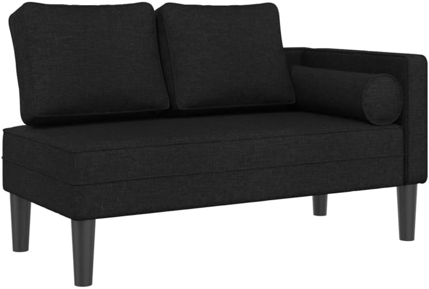 vidaXL Chaiselongue mit Kissen Schwarz Stoff Bild 1