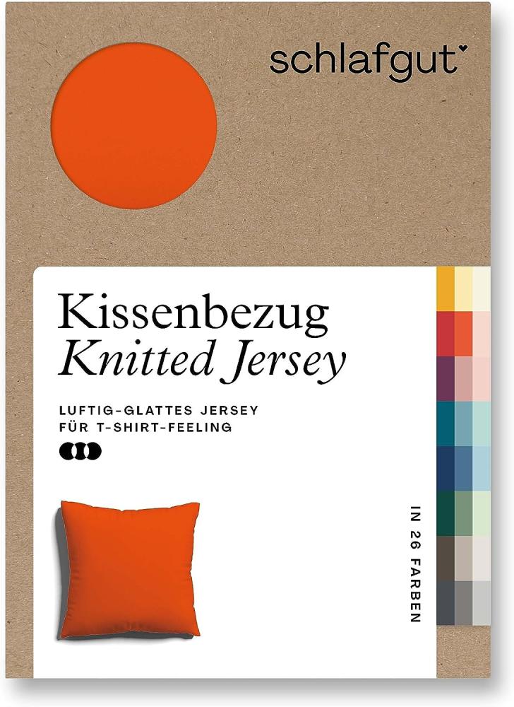 Schlafgut Knitted Jersey Bettwäsche | Kissenbezug einzeln 80x80 cm | red-mid Bild 1