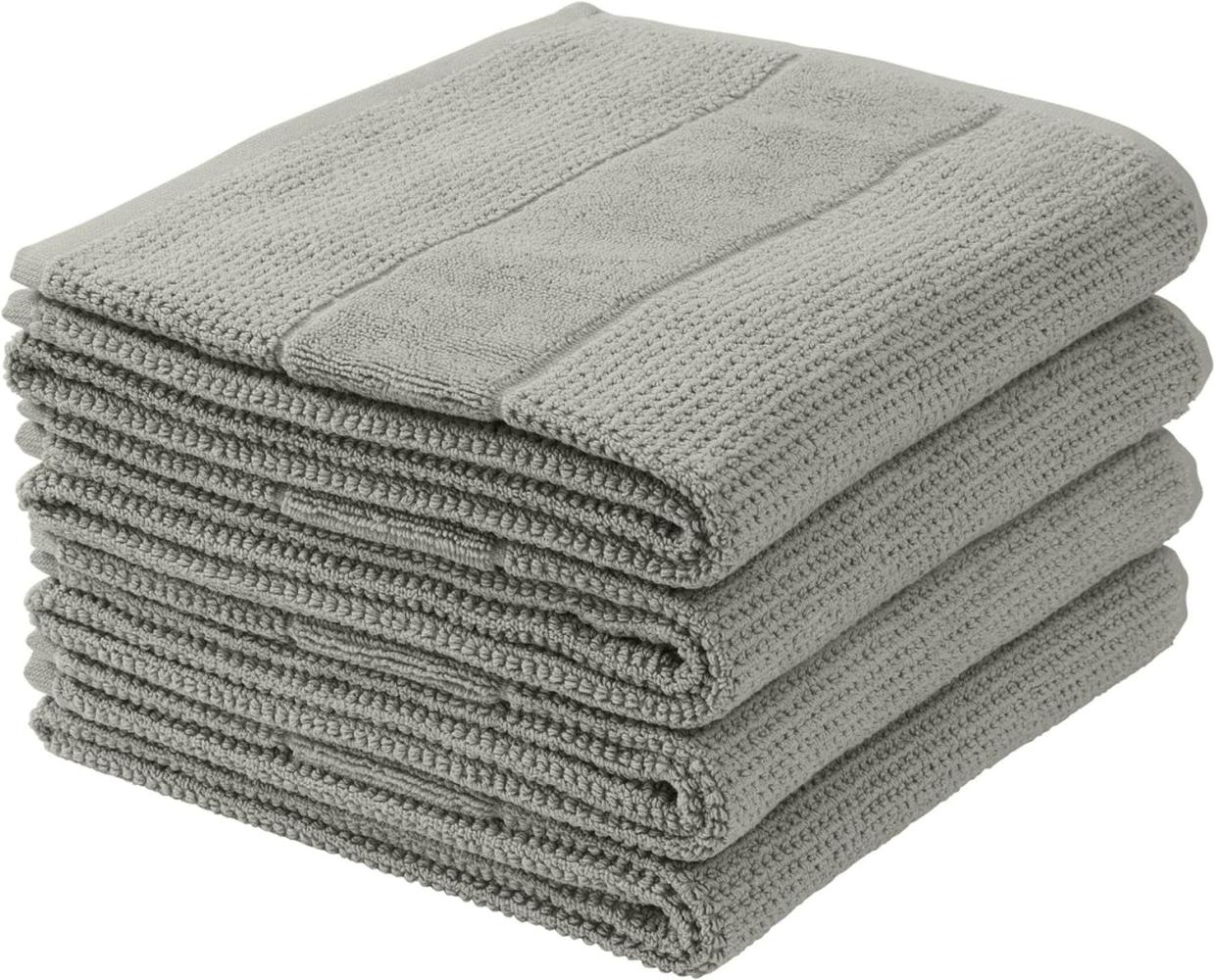 Schiesser Handtücher Turin im 4er Set aus 100% Baumwolle, nachhaltig und fair produziert, Farbe:Hellgrau, Größe:50 cm x 100 cm Bild 1