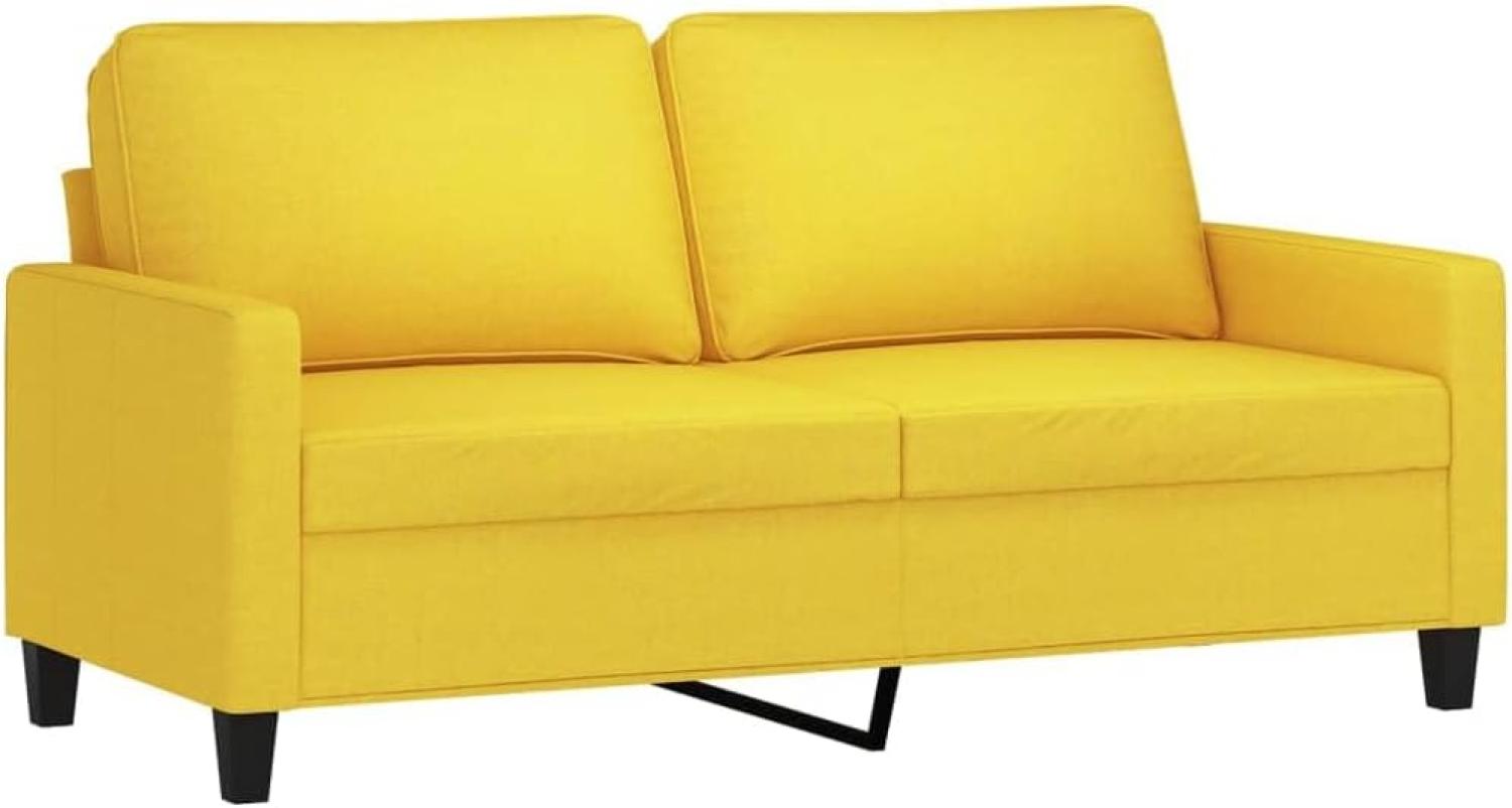 vidaXL 2-Sitzer-Sofa Hellgelb 140 cm Stoff Bild 1
