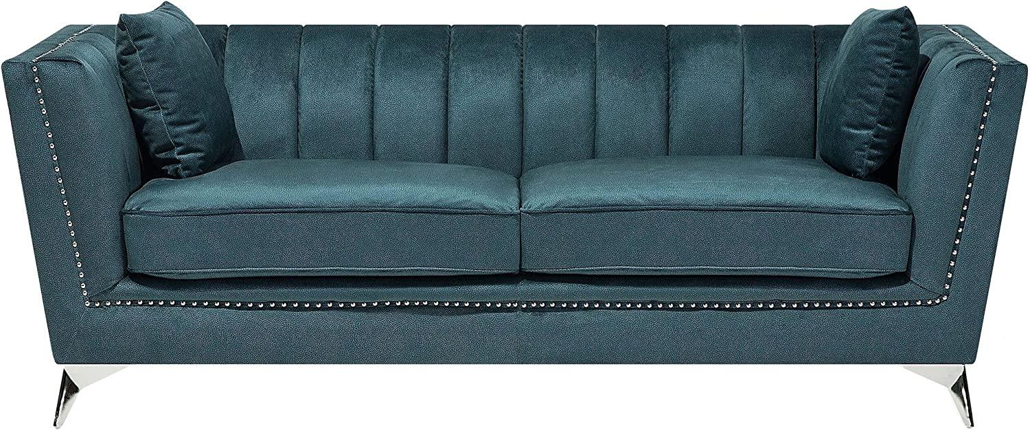 3-Sitzer Sofa Samtstoff blau-grün GAULA Bild 1