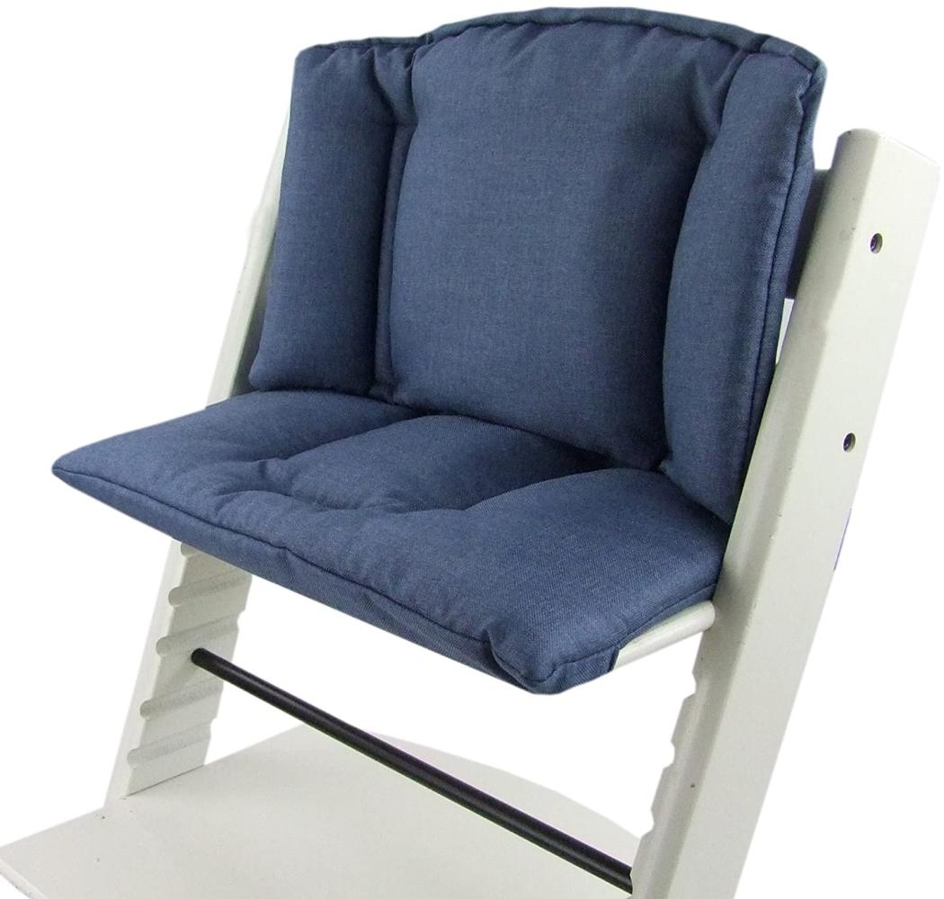 Bambiniwelt Sitzkissen, kompatibel mit Stokke 'Tripp Trapp' Hochstuhl, meliert blau Bild 1