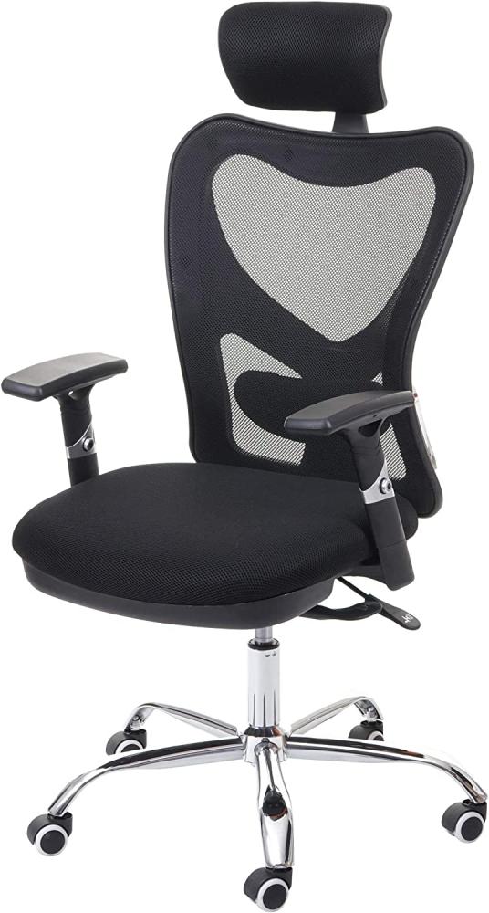 Bürostuhl HWC-F13, Schreibtischstuhl Drehstuhl, Sliding-Funktion 150kg belastbar Stoff/Textil ~ schwarz Bild 1