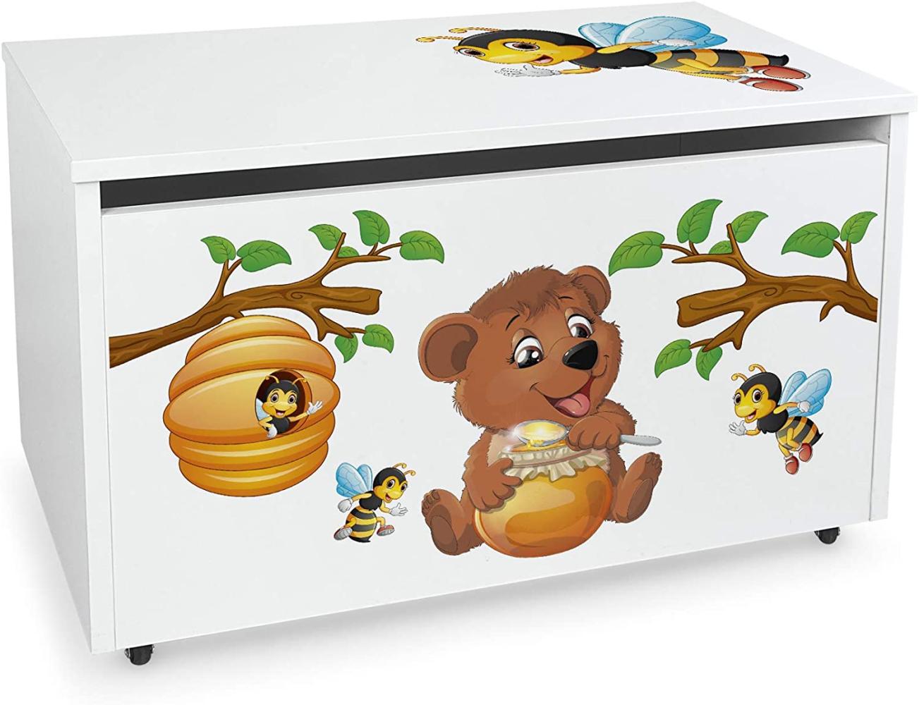Leomark Spielzeugtruhe auf Rädern, Bär und Bienen Bild 1