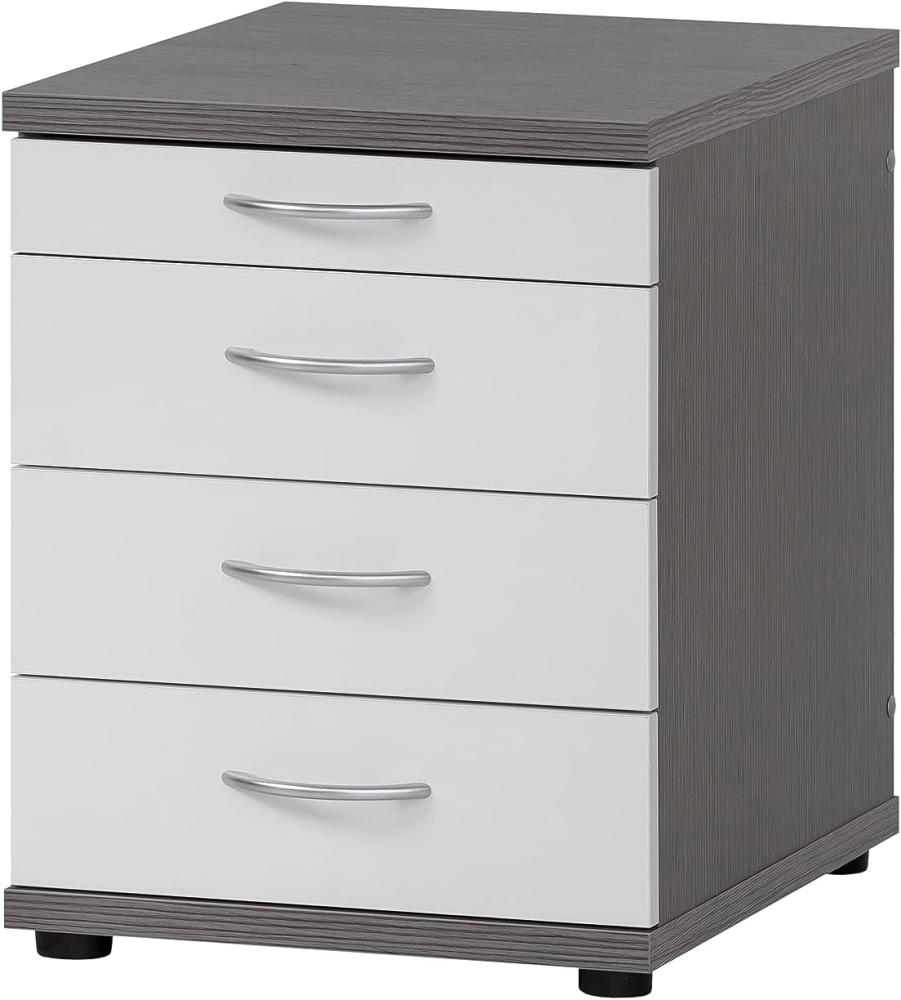 Möbelpartner Bürocontainer, Holzwerkstoff, esche grau Dekor/weiß matt, 41,6 x 50 x 53,4 cm Bild 1