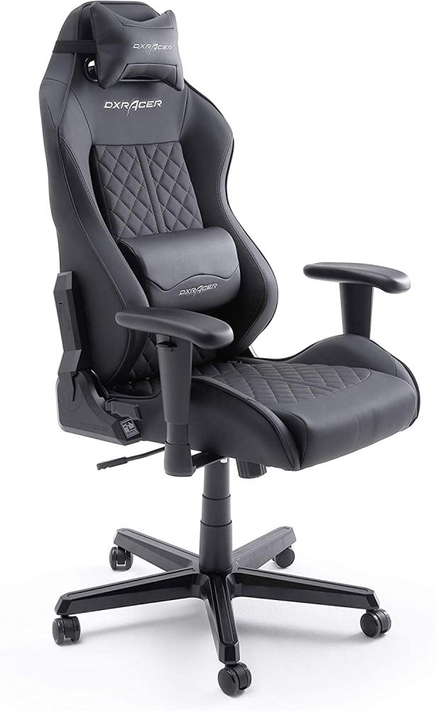 Robas Lund DX Racer D73 Gaming Stuhl Bürostuhl Schreibtischstuhl mit Wippfunktion Höhenverstellbarer Drehstuhl PC Stuhl Ergonomischer Chefsessel, schwarz-Naht dark grey Bild 1