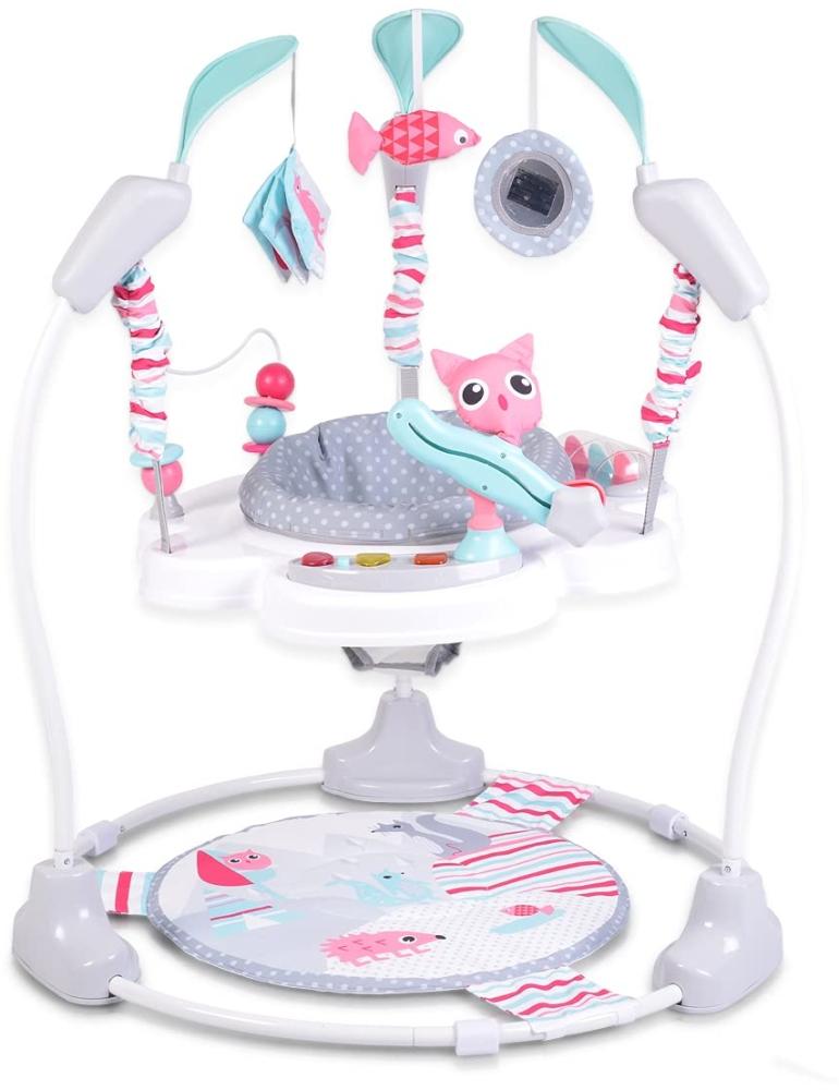 Moni Hopser Bon Voyage, drehbarer Sitz, höhenverstellbar, hängendes Spielzeug pink Bild 1