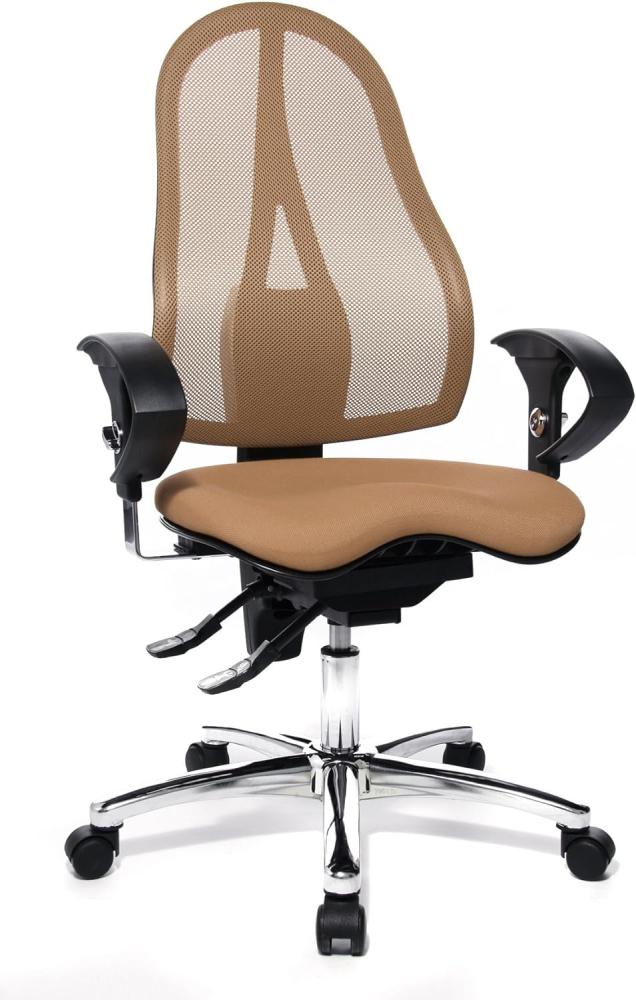 Topstar ST19UG07 Sitness 15, ergonomischer Bürostuhl, Schreibtischstuhl, inkl. höhenverstellbare Armlehnen, Bezugsstoff braun Bild 1