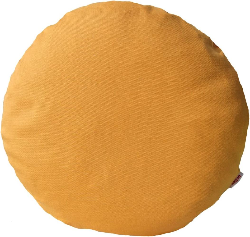 Kissenhülle rund ca. 50 cm Ø Baumwolle senf-gelb beties "Farbenspiel" Bild 1