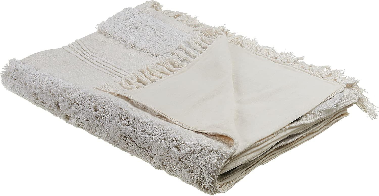 Decke Baumwolle weiß 130 x 180 cm orientalisches Muster RAEBARELI Bild 1