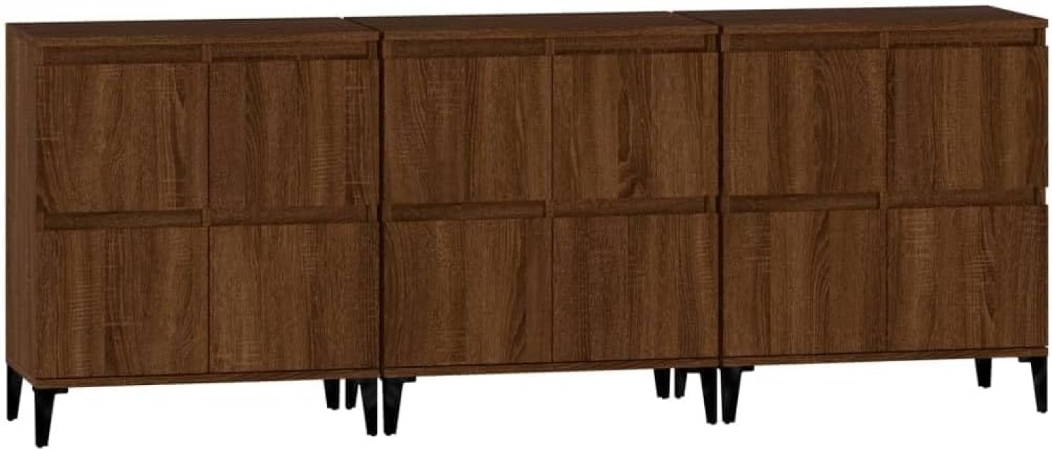 Sideboards 3 Stk. Braun Eichen-Optik 60x35x70 cm Holzwerkstoff (Farbe: Braun) Bild 1