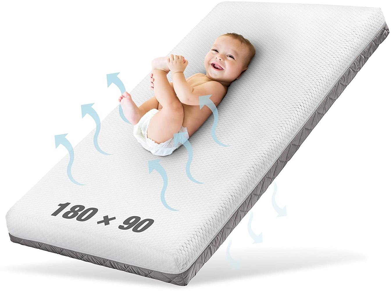 Ehrenkind® Kindermatratze Pur | Baby Matratze 90x180 | Babymatratze 90x190 aus hochwertigem Schaum und Hygienebezug Bild 1