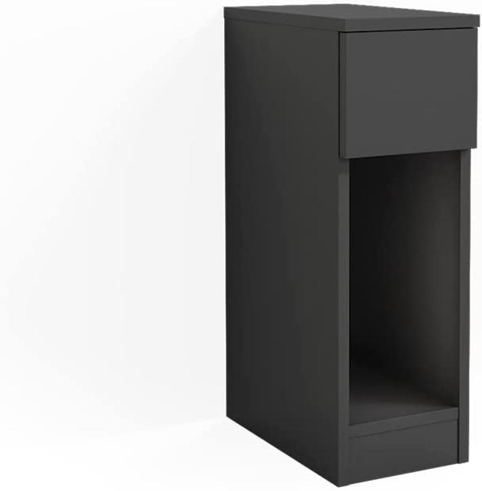 Vicco Nachttisch Enton schwarz, Schlafzimmerkommode 20x60 cm Bild 1