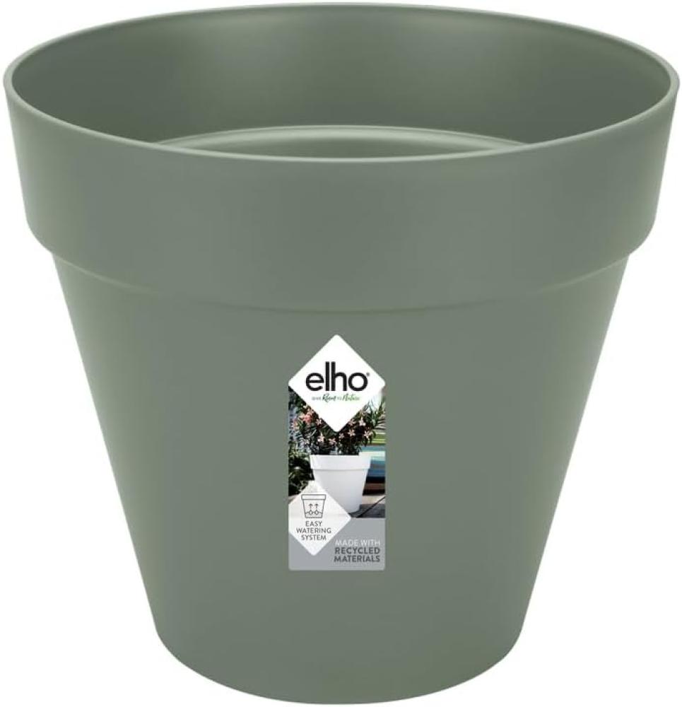 elho Loft Urban Rund 25 - Blumentopf für Außen - 100% recyceltem Plastik - Ø 24. 5 x H 22. 0 cm - Grün/Pistazien Grün Bild 1