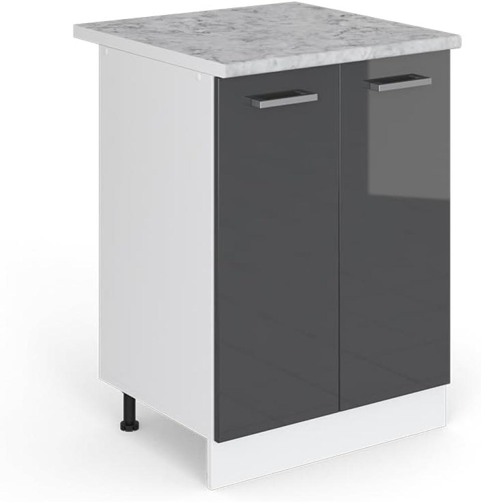 Vicco Küchenschrank R-Line Küchenzeile Hängeschrank Unterschrank Küchenschränke Küchenunterschrank Arbeitsplatte (anthrazit mit Arbeitsplatte, Unterschrank 60 cm) Bild 1