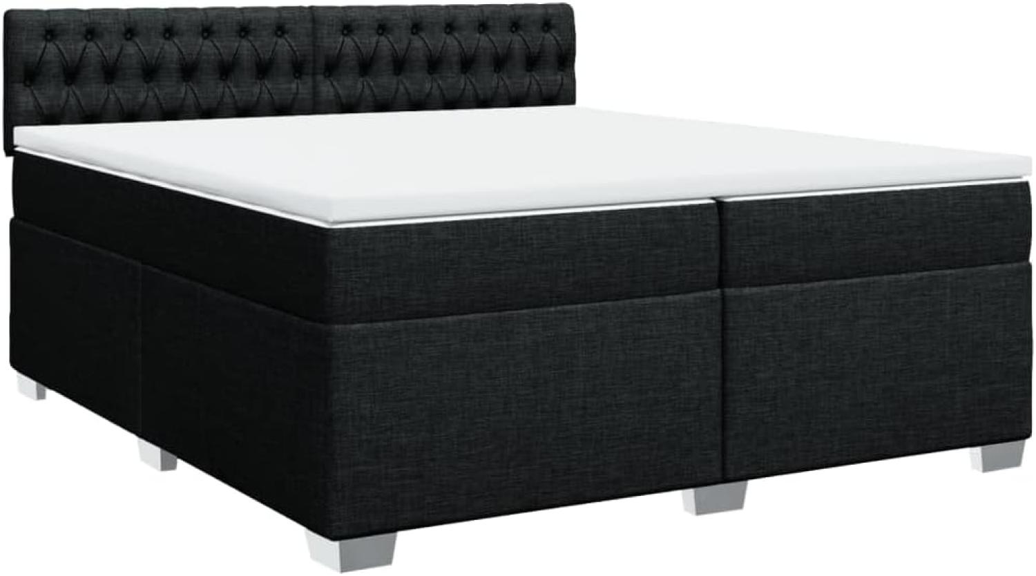 Boxspringbett mit Matratze Schwarz 200x200 cm Stoff 3286004 Bild 1