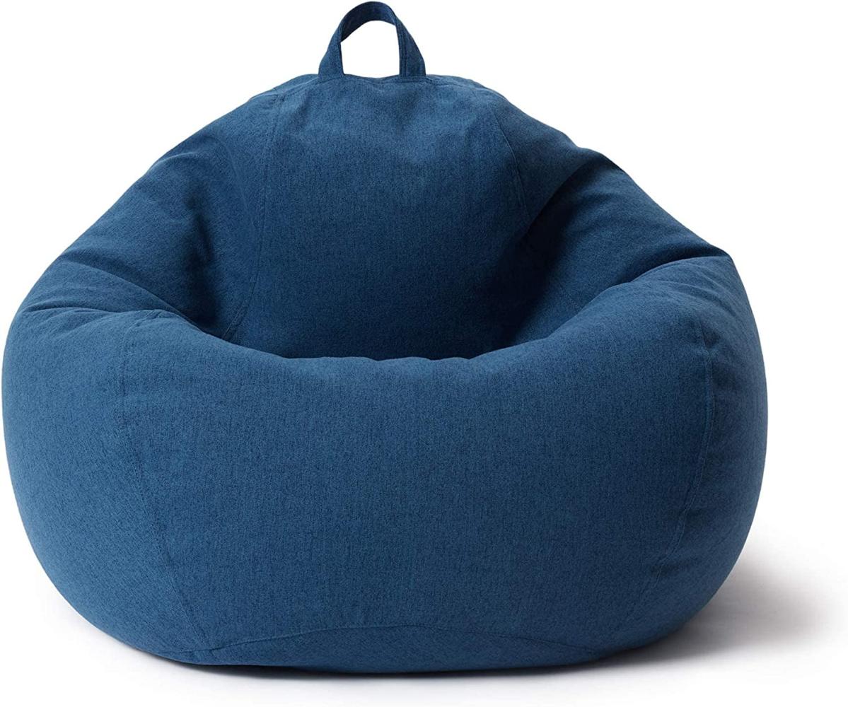 Lumaland Comfort Line Sitzsack M Indoor - Home Design - Bodenkissen, Bean Bag Chair, Sessel - 120 L - EPS Perlen Füllung - Dunkelblau, 80 x 50 x 70 cm Bild 1