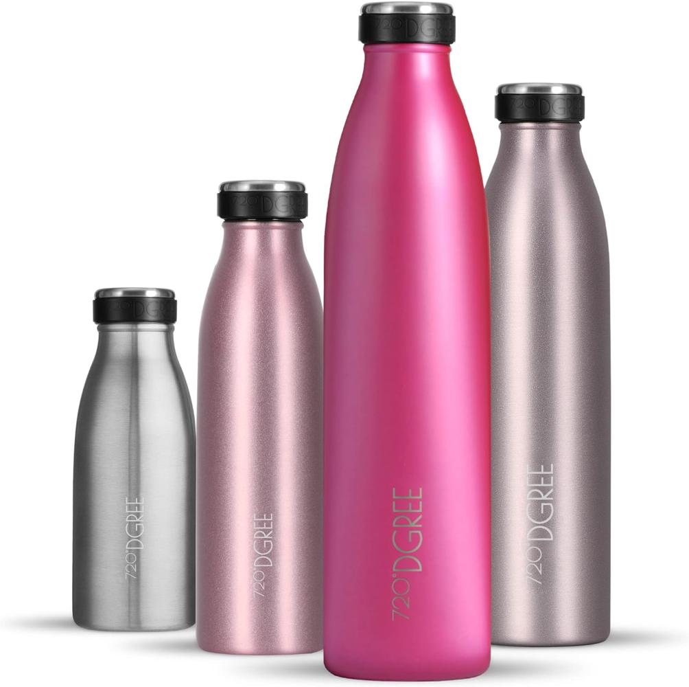 720°DGREE Trinkflasche Doppelwandig Edelstahl 500ml Isolierflasche “milkyBottle“ fuchsia pink Bild 1