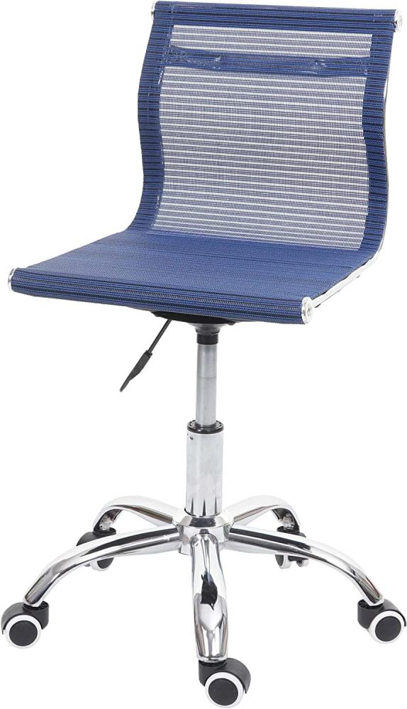 Bürostuhl HWC-K53, Drehstuhl Schreibtischstuhl Computerstuhl, Netzbezug Stoff/Textil ~ blau Bild 1