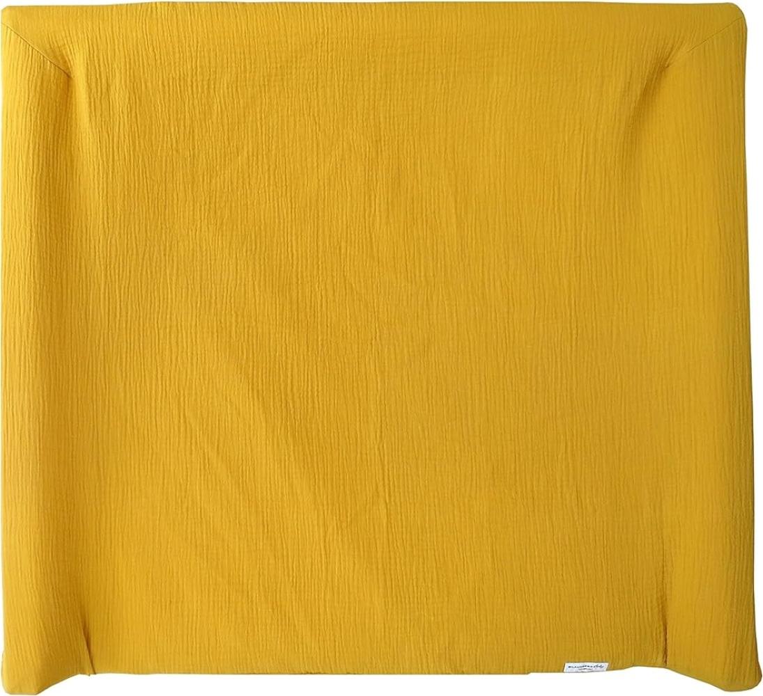 Blausberg Baby - Bezug kompatibel mit IKEA-Wickelauflage Vädra 74x80 cm – in Senf-Gelb - aus 100% Baumwolle-Musslin, Oeko-Tex ® Standard 100 zertifiziert Bild 1