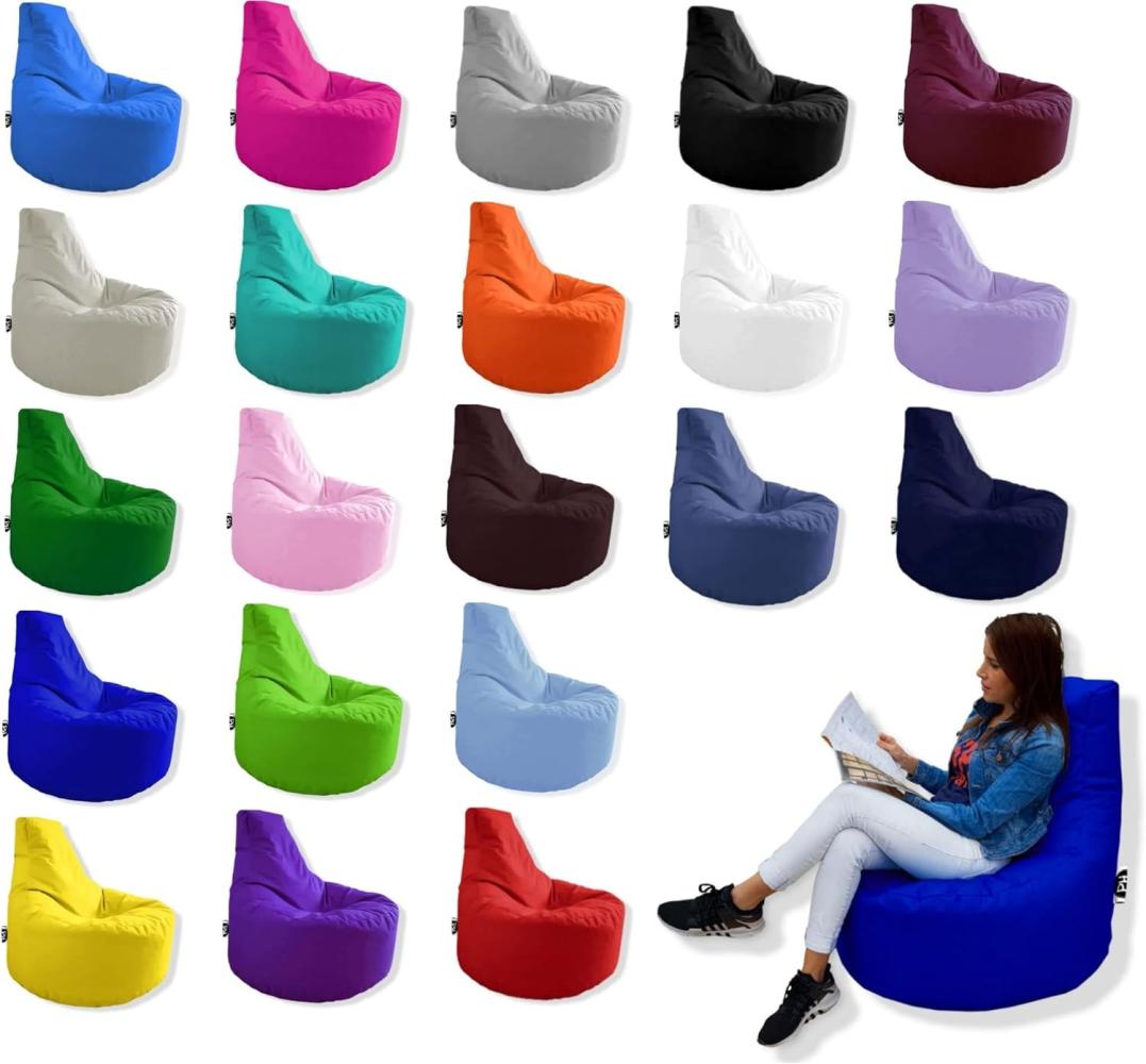 Patchhome Gamer Kissen Lounge Kissen Sitzsack Sessel Sitzkissen In & Outdoor geeignet fertig befüllt | Orange - Ø 75cm x Höhe 80cm - in 2 Größen und 25 Farben Bild 1