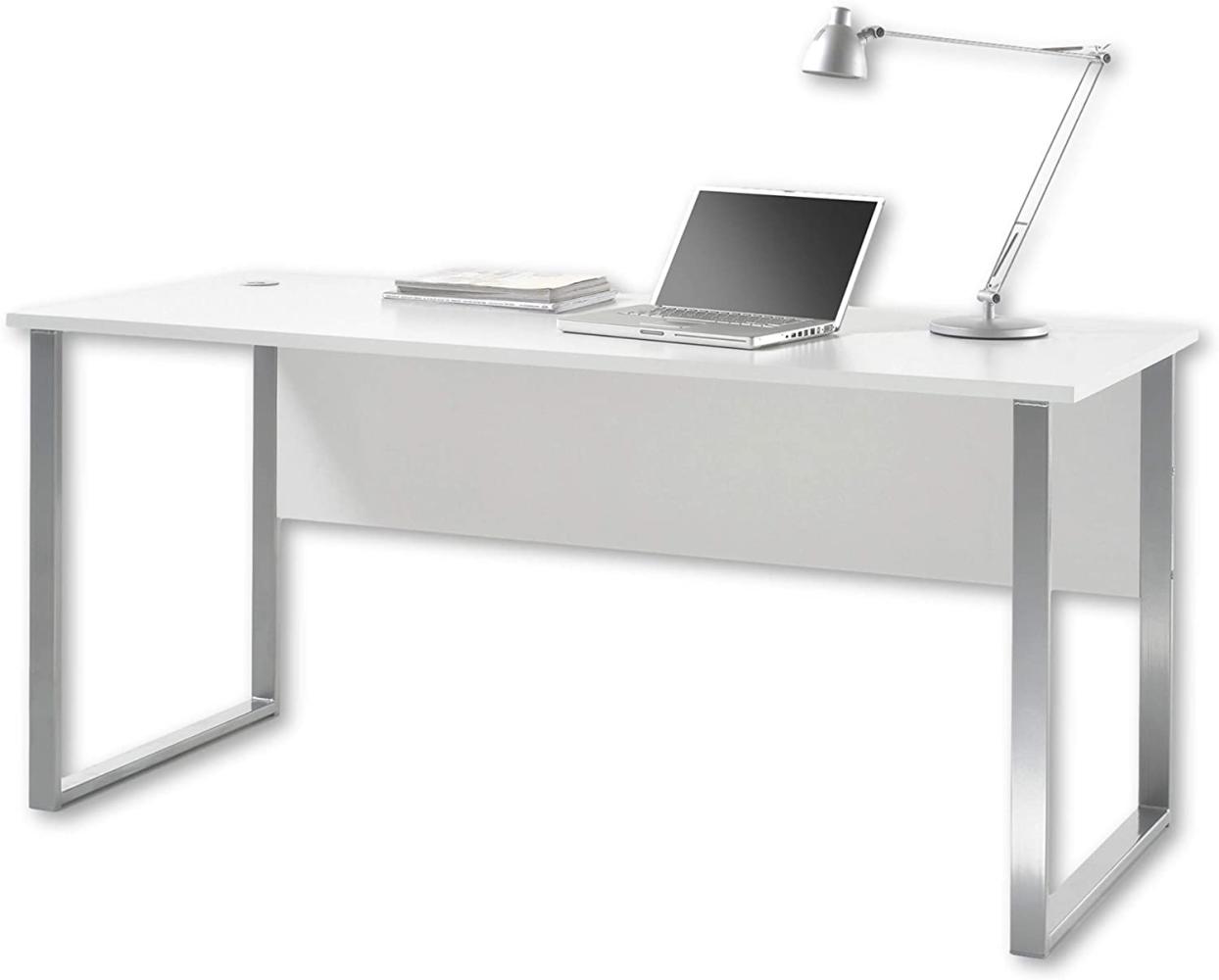 Stella Trading OFFICE LUX Schreibtisch inkl. Kabeldurchführung, grau - Bürotisch Computertisch mit großer Arbeitsfläche - Modernes Büromöbel Komplettset - 170 x 76 x 73 cm (B/H/T) Bild 1