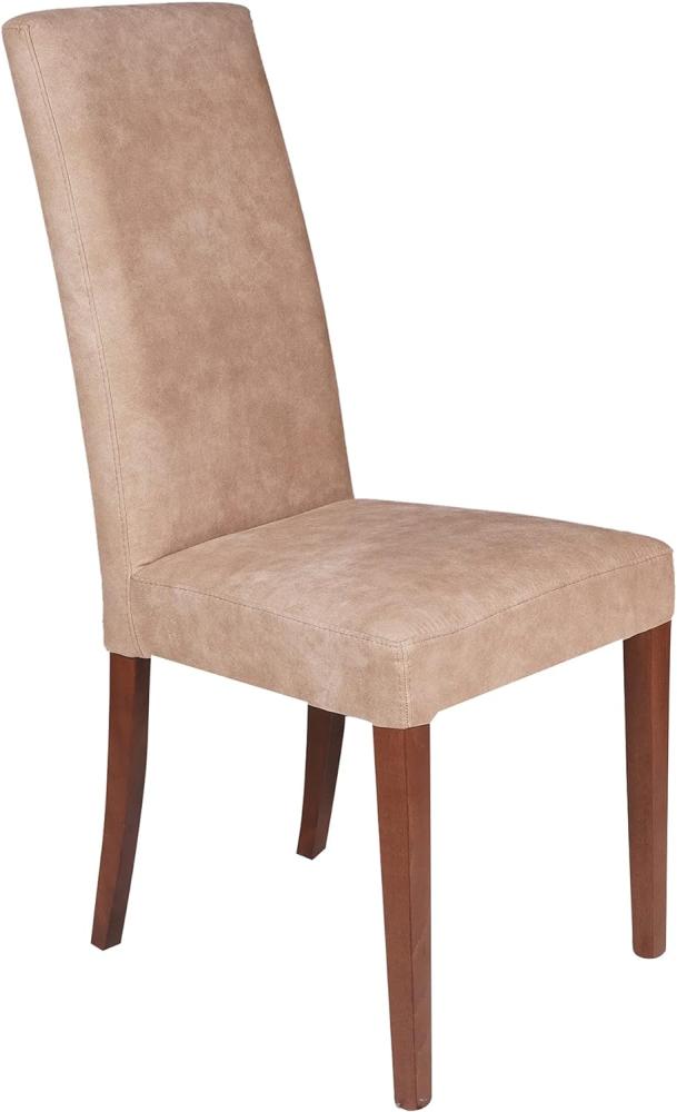 Dmora Klassischer Stuhl aus Stoff, für Esszimmer, Küche oder Wohnzimmer, Made in Italy, 56x54h98 cm, Farbe Braun Bild 1