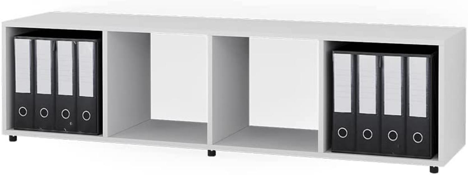 Vicco Raumteiler Würfelregal Standregal Ludus Weiß Faltbox Wohnzimmer Regal 36x145 cm modern Ablage 4 Fächer Dekoregal Ordnerregal Aufbewahrung Bild 1