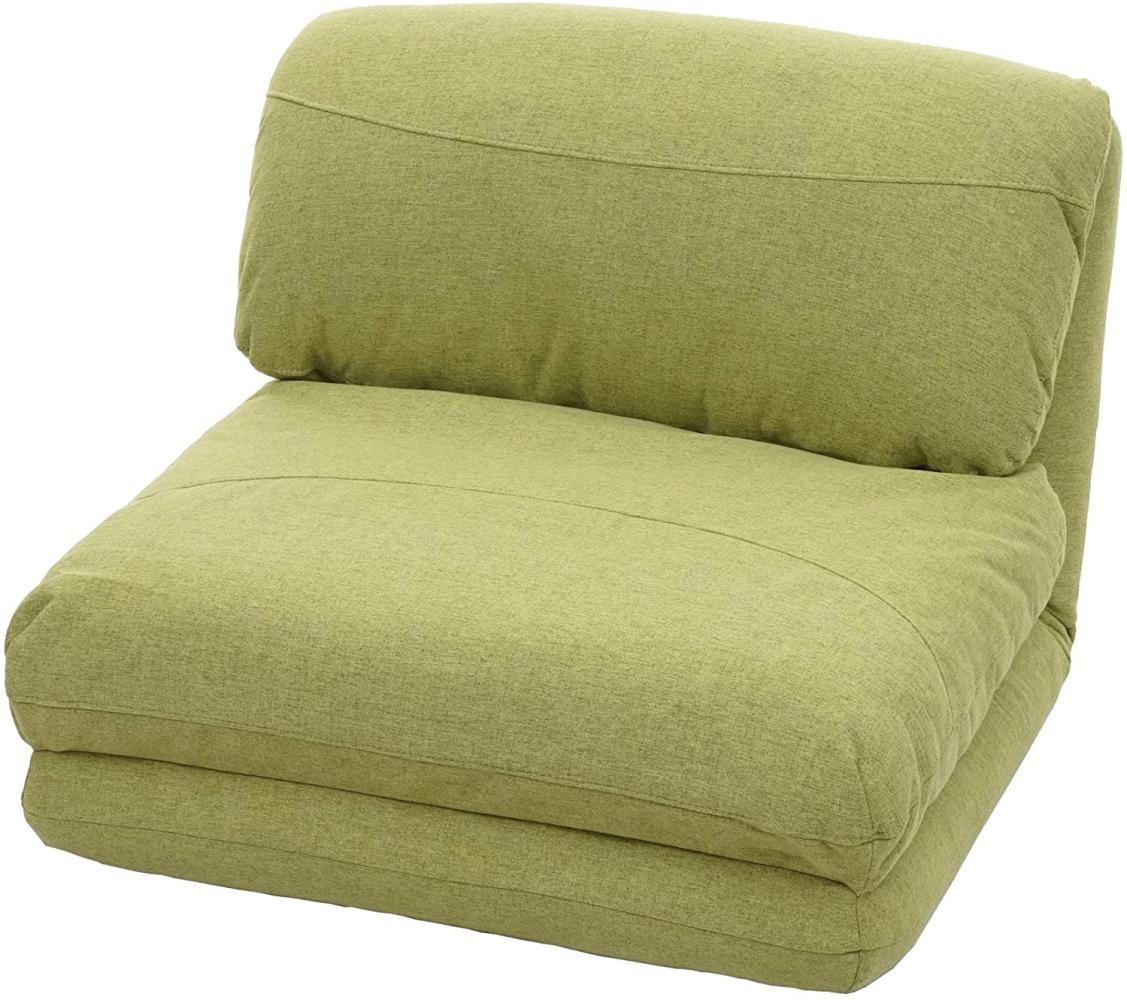 Schlafsessel HWC-E68, Schlafsofa Funktionssessel Klappsessel Relaxsessel, Stoff/Textil ~ grün Bild 1