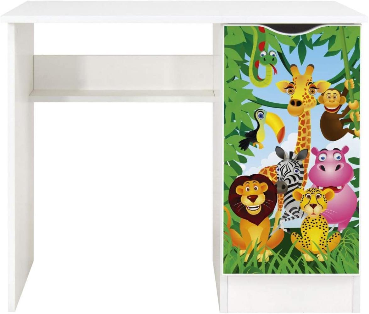 Weiß Kinderschreibtisch - ROMA - Möbel für Kinderzimmer, Thema: Tiere Bild 1