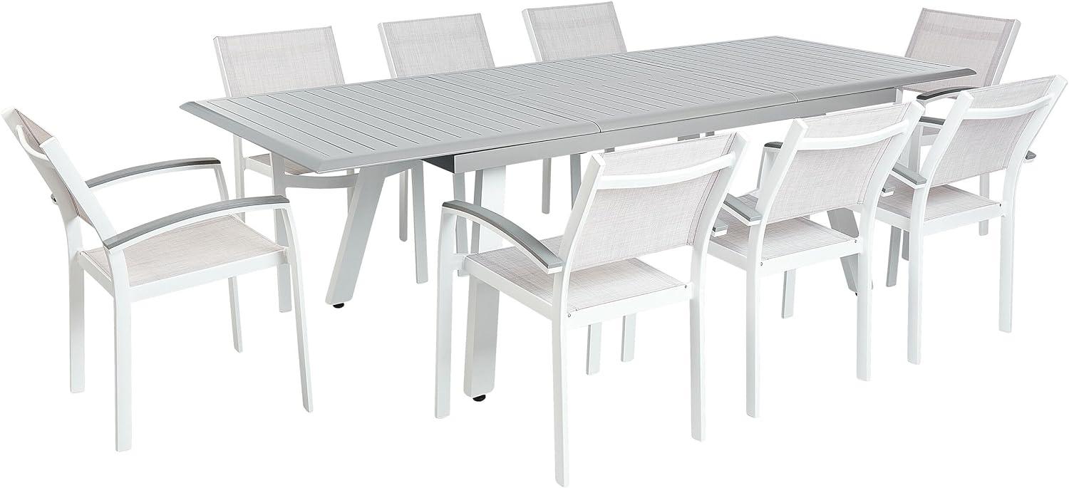 Gartenmöbel Set Aluminium grau 8-Sitzer PERETA Bild 1