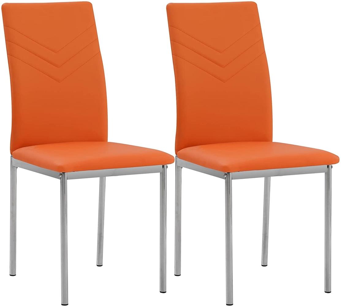 Albatros Esszimmerstühle VERONA, Küchenstuhl 2-er SET, Orange Bild 1