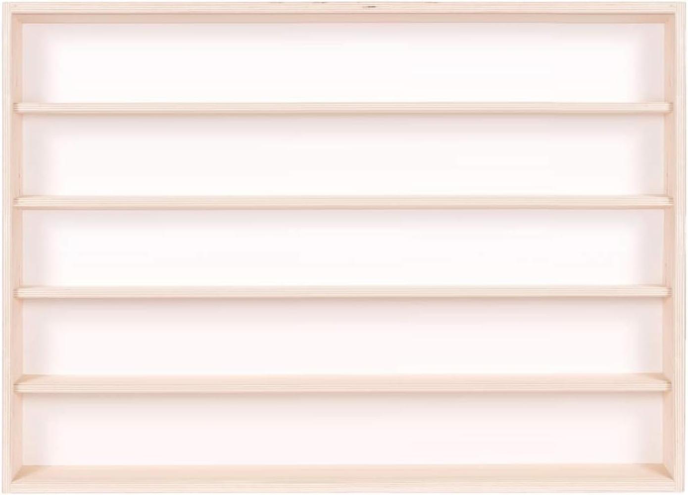 Setzkasten mit Scheibe Wandregal Sammelvitrine Deutsche Holzmanufaktur V-60. 5 Vitrine Regal Hängevitrine 60 cm x 49 cm x 8,5 cm - 5 Fächer, 2 Plexiglasscheiben - Mit Montageanleitung - Kein Zusammenbau nötig Bild 1