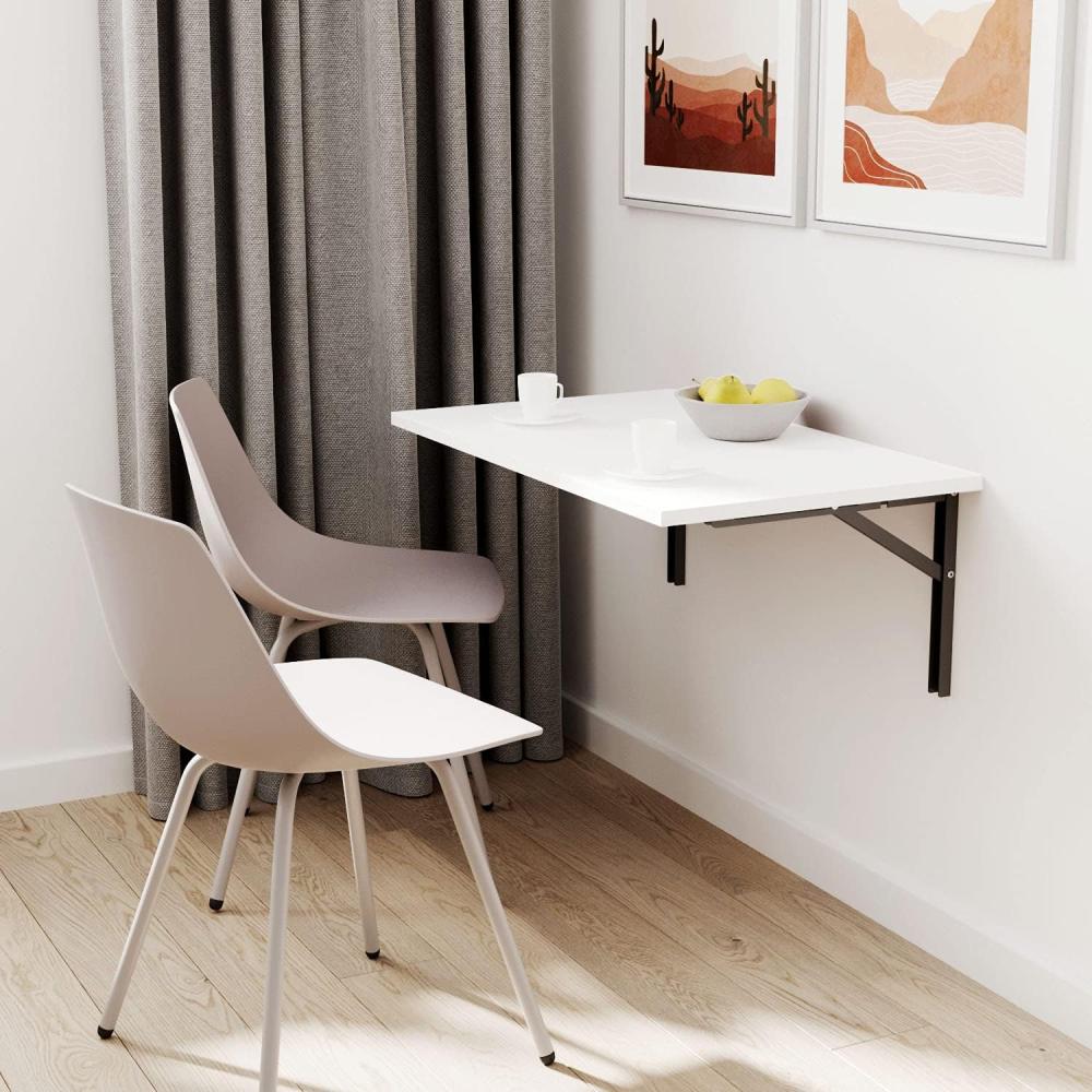 mikon 65x65 | Wandklapptisch Klapptisch Wandtisch Küchentisch Schreibtisch Kindertisch | Weiss Bild 1